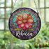 Dahlia Personalised Stained Glass Effect Suncatcher